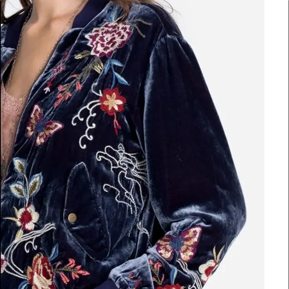 Johnny Was dreamer velvet bomber jacket - Picture 6 of 6